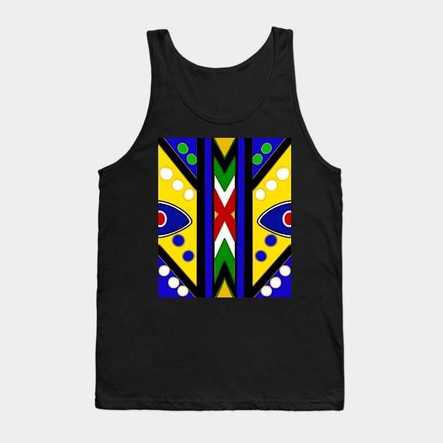 Kente Kinte cloth iii blue traditional indigenous pattern design inspired by Ghanaian kenten weaving Tank Top by Artonmytee